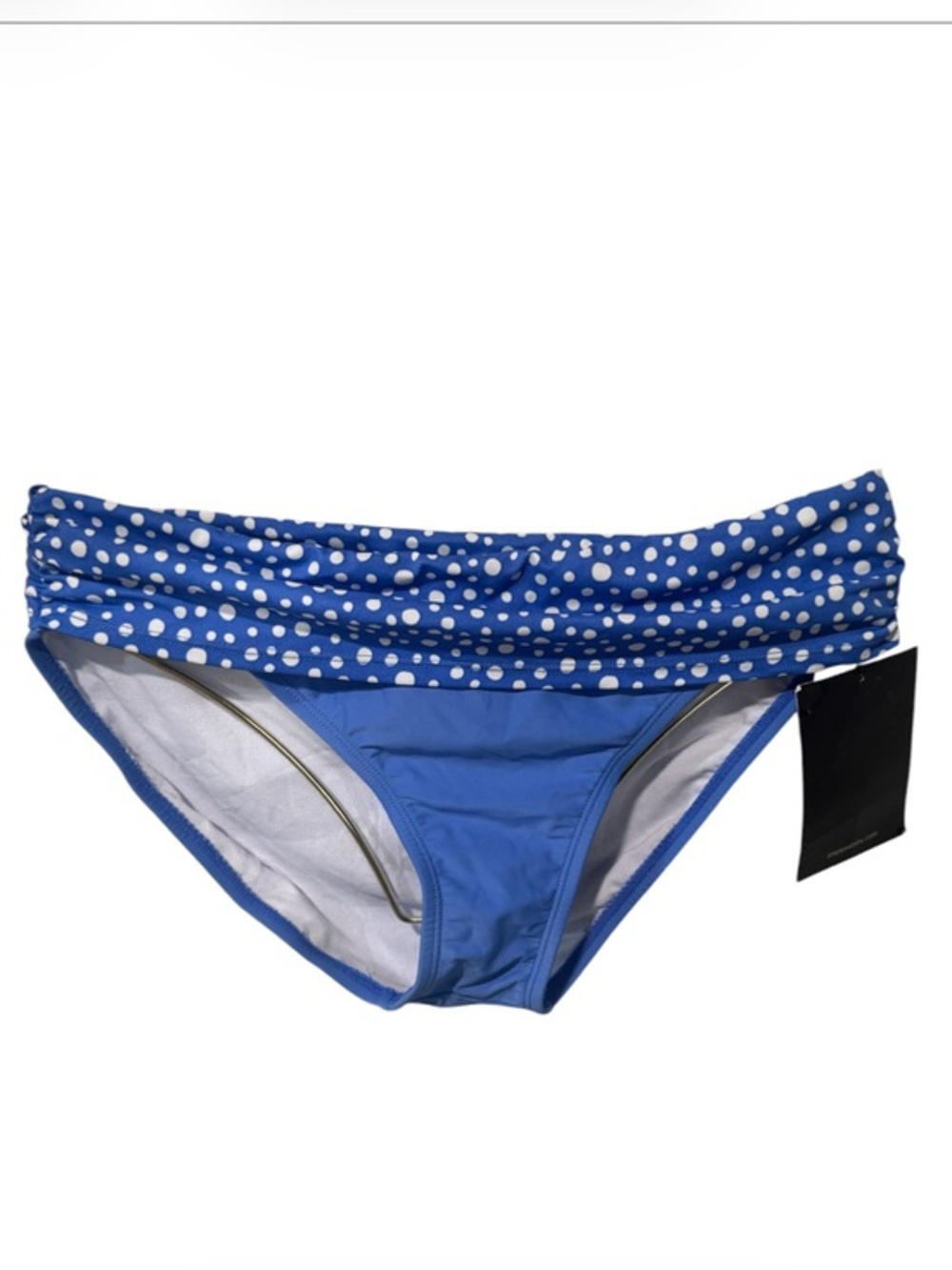 SIMPLY SWIM Woman's blue polkadot fold over bikini bottoms size 12